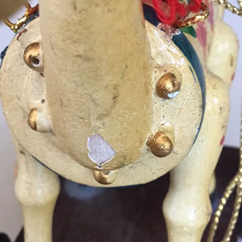 Horse drum Christmas tree ornament vintage nostalgia wooden tree hanging decor